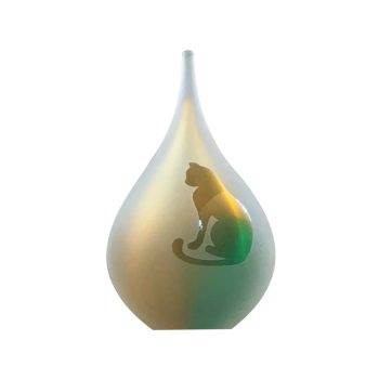 Frosted Line Druppel Medium Kat Groen Goud U01MK-FG