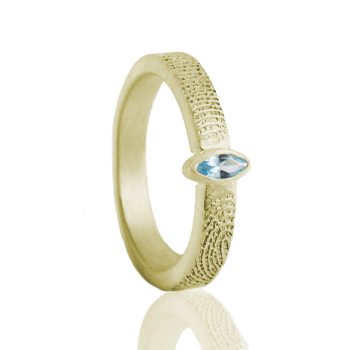 Ring met Vingerafdruk en Markies Geslepen Topaas Goud 0178-00G