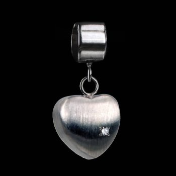 Pandora Bead Hartvormige Bedel met Schroefdop en Zirkonia Sterling Zilver 1009-01