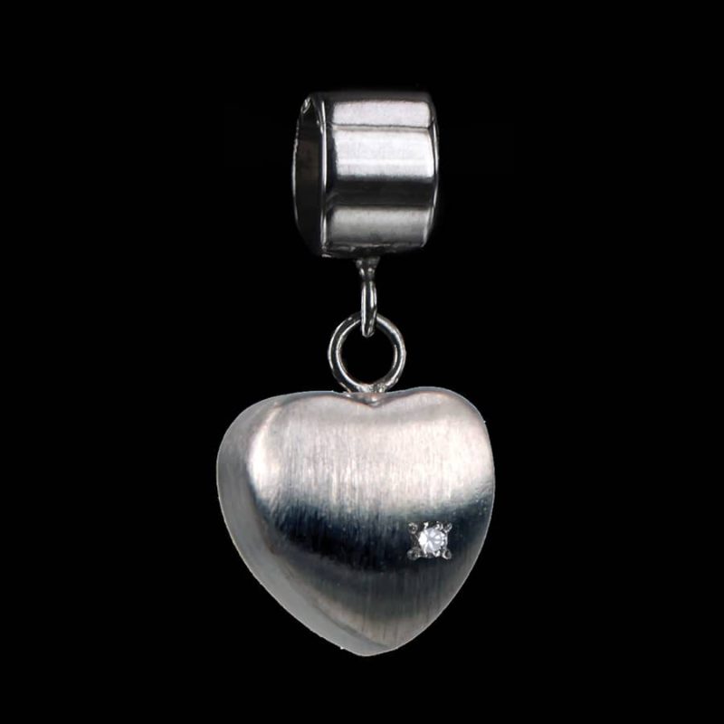 Pandora Bead Hartvormige Bedel met Schroefdop en Zirkonia Sterling Zilver 1009-01