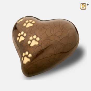 Keepsake Heart Pet Urn Pearl Bronze & Brushed Gold P6391S