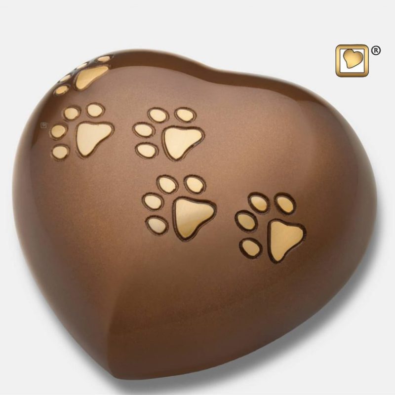 Large Heart Pet Urn Bronze & Bru Gold P630L
