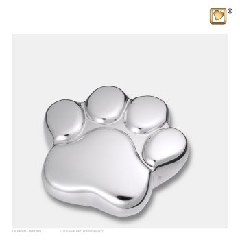 LovePaw Pet Keepsake Urn Polished Silver tint P670K