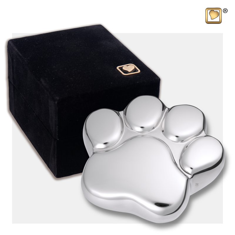 LovePaw Pet Keepsake Urn Polished Silver P670K_v