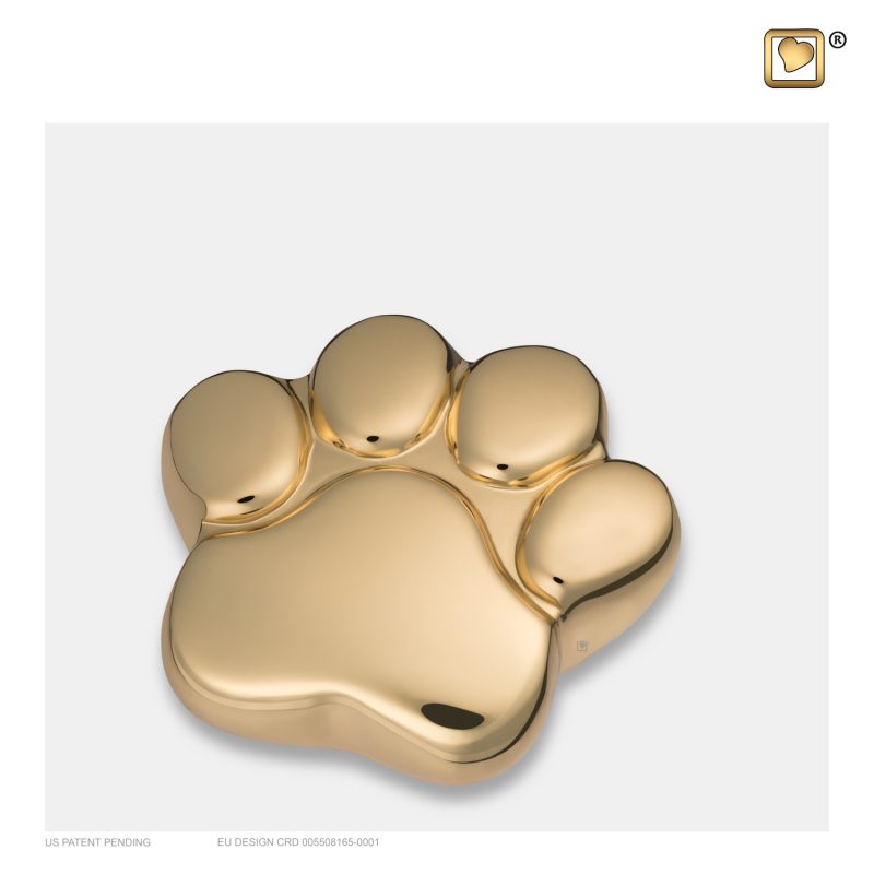 LovePaw Pet Keepsake Urn Polished Gold P671K