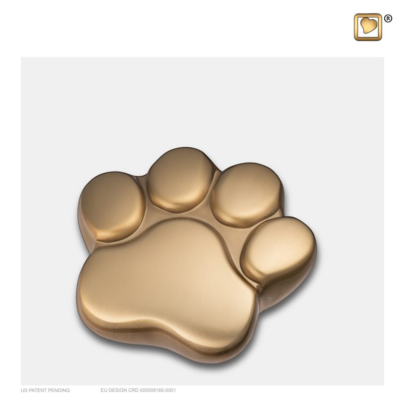 LovePaw Pet Keepsake Urn Brushed Gold P673K