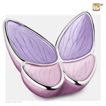 Wings of Hope Adult Urn Pearl Lavender & Polished Silver tint A1040