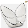 Wings of Hope Adult Urn Pearl White & Polished Silver tint A1042