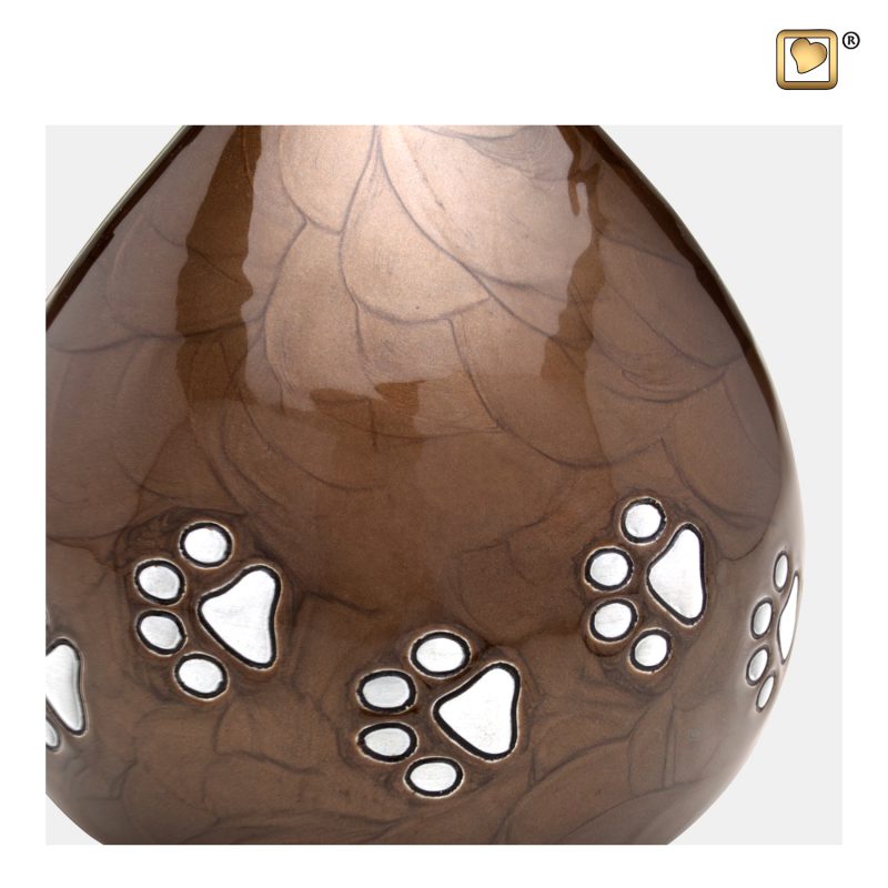 LoveDrop Pet Urn Pearl Bronze & Bru Pewter P634_a