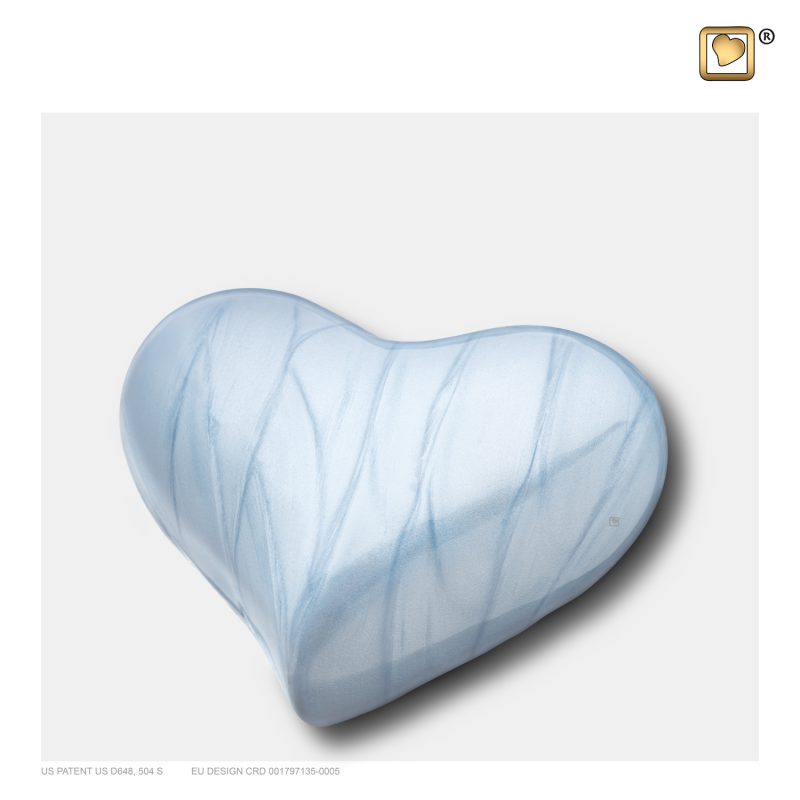 H668 - Mini hart urn - Heart 0,045 liter Pearl blue