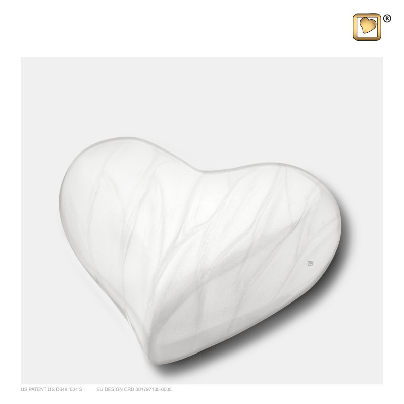 H669 - Mini hart urn - Heart 0,045 liter Pearl white