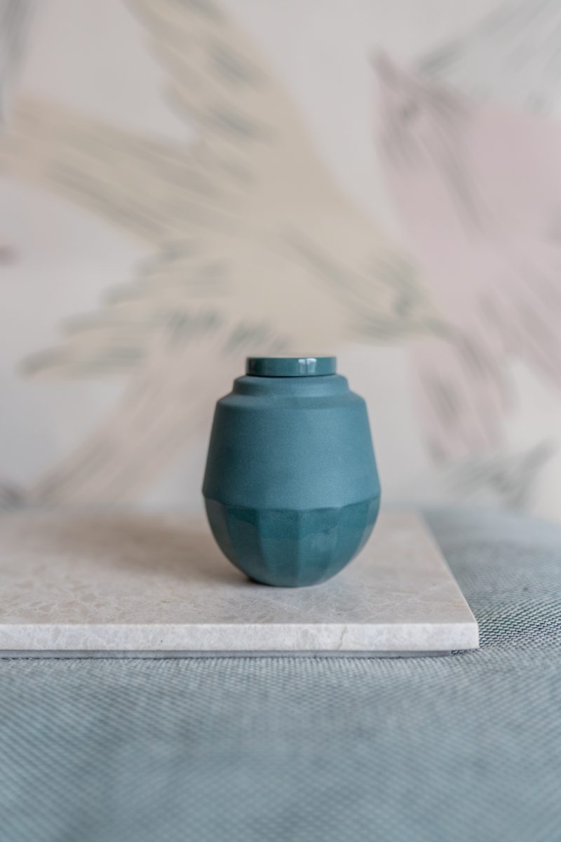 Mini urn – Keramische urn | small 150 ml | diverse kleuren - Donkergroen