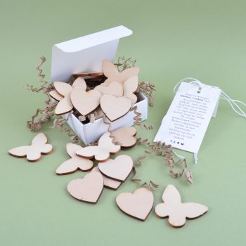 Memory Markers Vlinders en Hartjes – Hout | Mix van 20 stuks