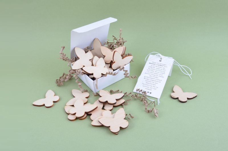 Memory Markers Vlinders – Hout | Mix van 20 stuks