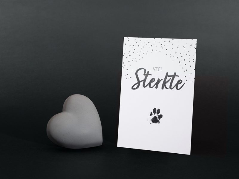 Troostcadeau Hond - Gedenksteen medium | Hart | grijs